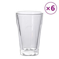 vidaXL Dvoustěnné termo sklenice 6 ks 450 ml