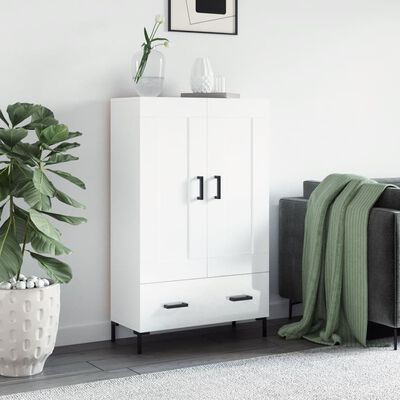 vidaXL Skříň highboard lesklá bílá 69,5 x 31 x 115 cm kompozitní dřevo