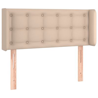 vidaXL Čelo postele s LED cappuccino 93 x 16 x 78/88 cm umělá kůže