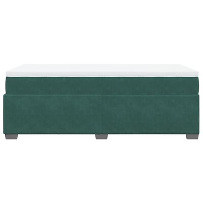 vidaXL Box spring postel s matrací tmavě zelená 90x190 cm samet