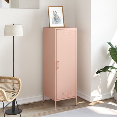 vidaXL Skříň highboard růžová 36 x 39 x 113 cm ocel