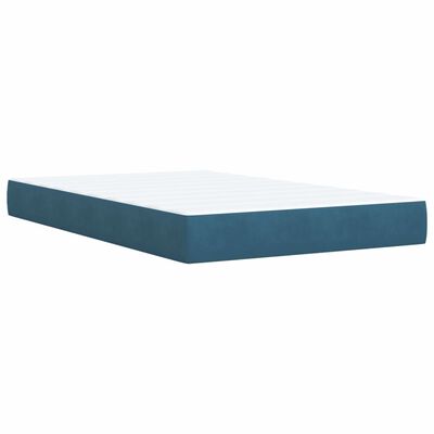 vidaXL Box spring postel s matrací tmavě modrá 120x190 cm samet