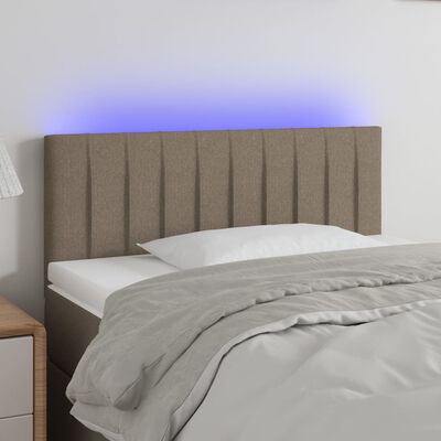 vidaXL Čelo postele s LED taupe 80 x 5 x 78/88 cm textil