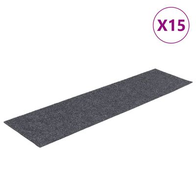 vidaXL Samolepící nášlapy na schody obdélník 15 ks 76x20cm světle šedé