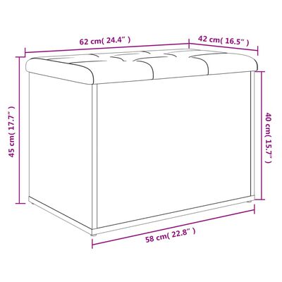 vidaXL Úložná lavice betonově šedá 62 x 42 x 45 cm kompozitní dřevo