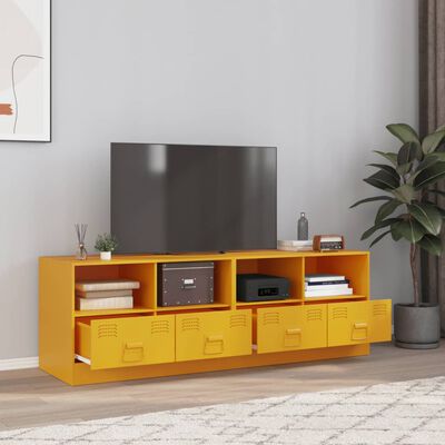 vidaXL TV skříňky 2 ks hořčicově žluté 67 x 39 x 44 cm ocel