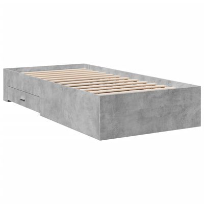 vidaXL Rám postele se zásuvkami betonově šedý 75 x 190 cm kompozit