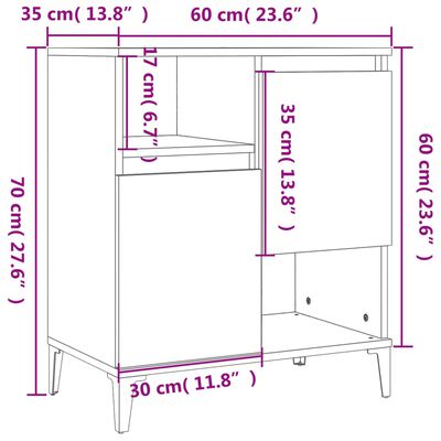 vidaXL Příborníky 2 ks bílé 60 x 35 x 70 cm kompozitní dřevo