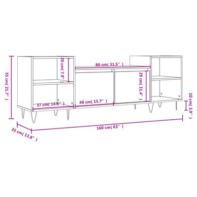 vidaXL TV skříňka dub sonoma 160x35x55 cm kompozitní dřevo