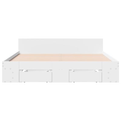 vidaXL Rám postele se zásuvkami bílý 120 x 200 cm kompozitní dřevo