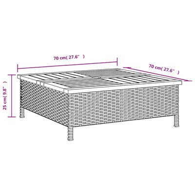 vidaXL Kryt na stojan slunečníku béžový 70x70x25 cm polyratan a akácie