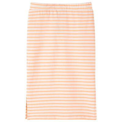 Dětská rovná sukně s pruhy fluorescenční oranžová 128