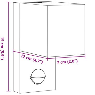 vidaXL Venkovní nástěnné svítidlo s čidlem černé litý hliník