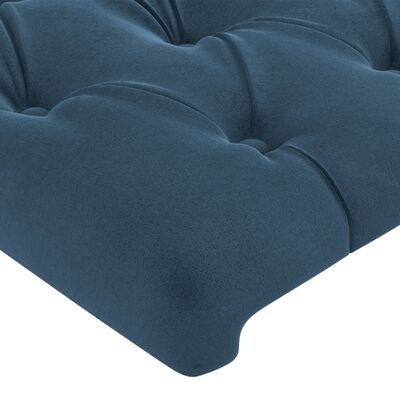 vidaXL Čelo postele typu ušák tmavě modrá 163x23x118/128 cm samet