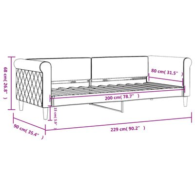 vidaXL Válenda tmavě zelená 80 x 200 cm samet