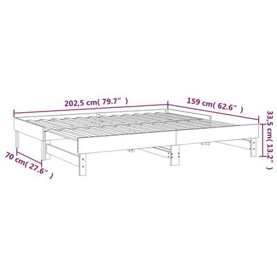 vidaXL Výsuvná postel medově hnědá 2x (80 x 200) cm masivní borovice