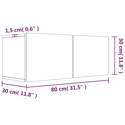 vidaXL TV skříňka kouřový dub 80 x 30 x 30 cm kompozitní dřevo