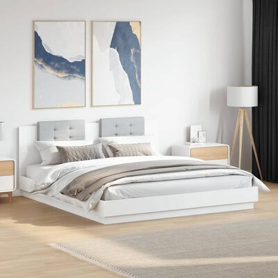 vidaXL Rám postele s čelem bílý 160 x 200 cm kompozitní dřevo