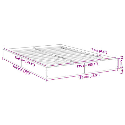 vidaXL Rám postele černý 135 x 190 cm kompozitní dřevo