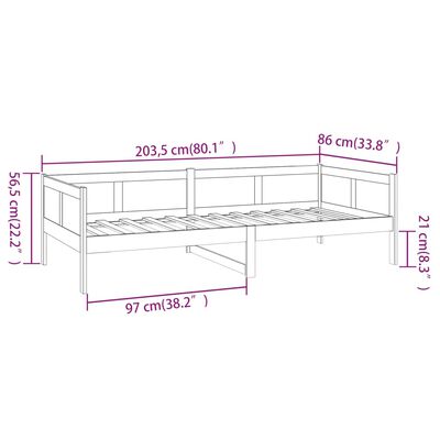 vidaXL Válenda medově hnědá masivní borové dřevo 80 x 200 cm