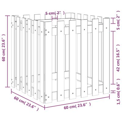 vidaXL Zahradní truhlík plotový design 30x30x30 cm impregnované dřevo