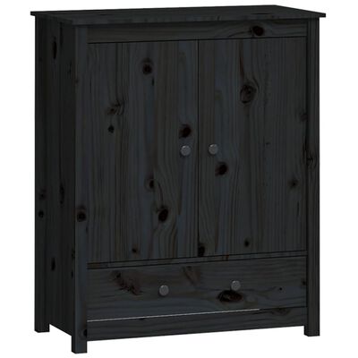 vidaXL Skříň highboard černá 83 x 41,5 x 100 cm masivní borové dřevo