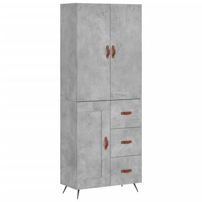 vidaXL Skříň highboard betonově šedá 69,5x34x180 cm kompozitní dřevo