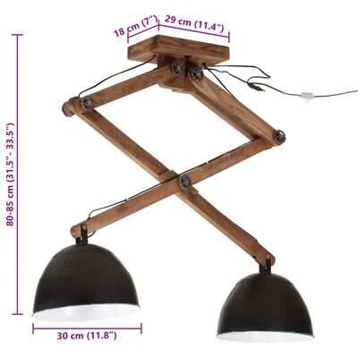 vidaXL Stropní svítidlo 25 W černé 29 x 18 x 85 cm E27