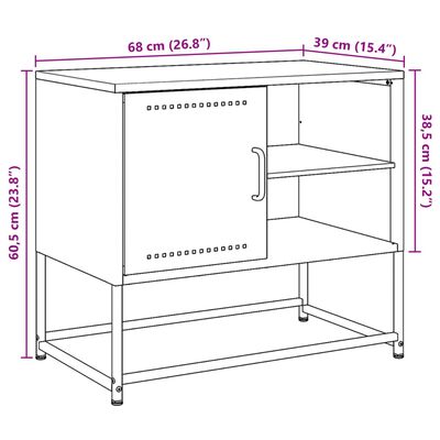 vidaXL TV skříňka růžová 100,5 x 39 x 60,5 cm ocel