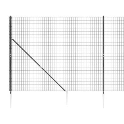 vidaXL Drátěný plot s kotevními hroty antracitový 1,8 x 10 m