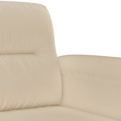 vidaXL 3dílná sedací souprava s polštáři krémová tkanina z mikrovlákna