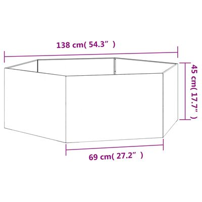 vidaXL Truhlík rezavý 138x120x45 cm cortenová ocel