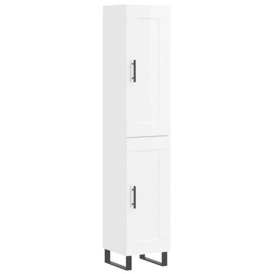 vidaXL Skříň highboard bílá s vysokým leskem 34,5x34x180 cm kompozit