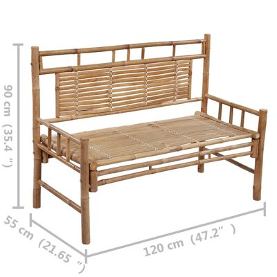 vidaXL Zahradní lavice s poduškou 120 cm bambus