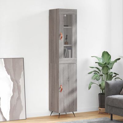 vidaXL Skříň highboard šedá sonoma 34,5 x 34 x 180 cm kompozitní dřevo