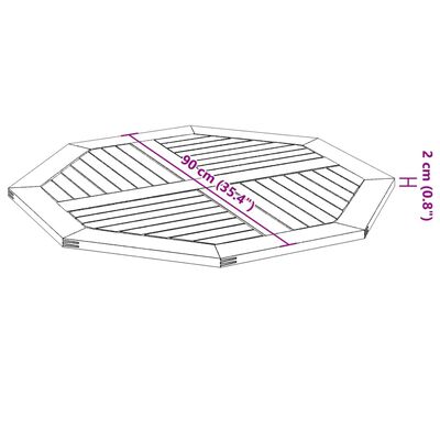 vidaXL Stolní deska 90 x 90 x 2,2 cm osmihranná masivní akáciové dřevo