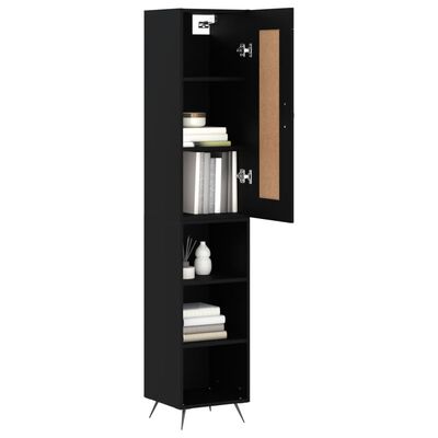 vidaXL Skříň highboard černá 34,5 x 34 x 180 cm kompozitní dřevo