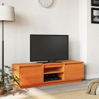 vidaXL TV skříňka voskově hnědá 140 x 35 x 40 cm masivní borové dřevo