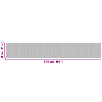 vidaXL Koberec obdélníkový tmavě hnědý 80 x 500 cm bambus