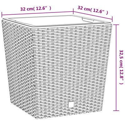 vidaXL Truhlík s odnímatelnou vložkou antracit 21 / 32 l PP ratan