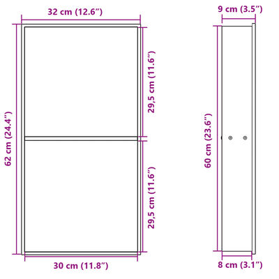 vidaXL Nika do sprchového koutu broušená zlatá 32x62x9cm nerezová ocel