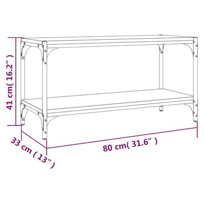 vidaXL TV skříňka dub sonoma 80 x 33 x 41 cm kompozitní dřevo a ocel