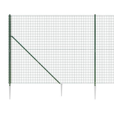 vidaXL Drátěný plot s kotevními hroty zelený 2,2 x 25 m