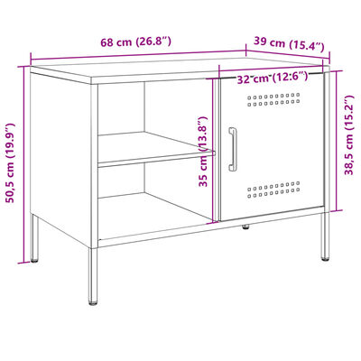 vidaXL TV skříňka růžová 68 x 39 x 50,5 cm ocel