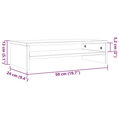 vidaXL Stojan na monitor voskově hnědý 50x24x13 cm masivní borovice