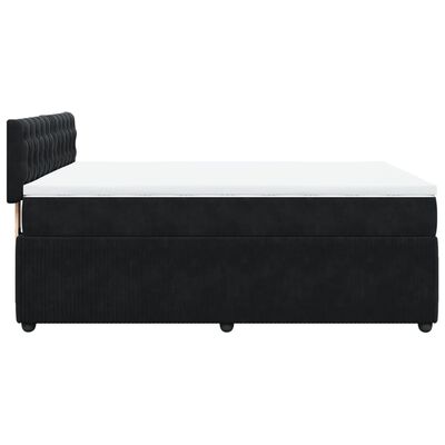 vidaXL Box spring postel s matrací černá 140 x 190 cm samet