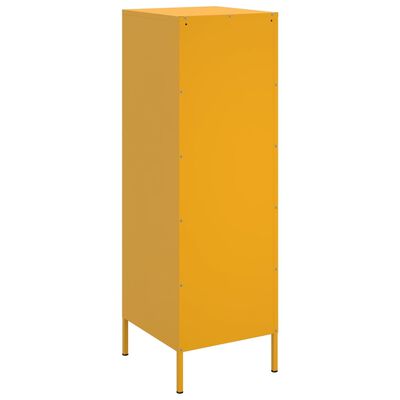 vidaXL Skříň highboard hořčicově žlutá 36 x 39 x 113 cm ocel