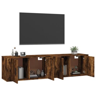 vidaXL Nástěnné TV skříňky 2 ks kouřový dub 80 x 34,5 x 40 cm