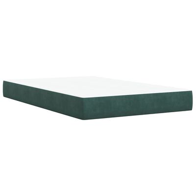 vidaXL Box spring postel s matrací tmavě zelená 120 x 200 cm samet