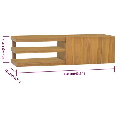 vidaXL Nástěnná koupelnová skříňka 110 x 40 x 30 cm masivní teak